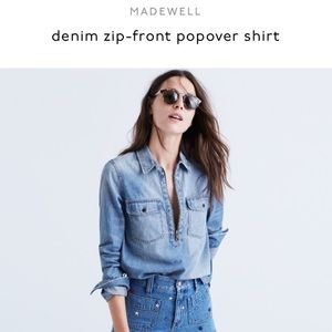Cute denim shirt with zipper from Madewell tags on